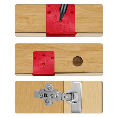 Guida per Foratura Fori Cerniera 26mm 35mm Dima Installazione Cerniera Porta Mobile Localizzatore Fori Cerniera Strumento Accessorio per Lavorazione del Legno