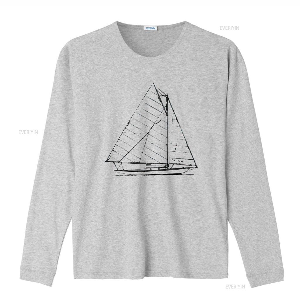 Womens Sailboat Nautical Design Sketch Sailing T Shirt Vintage Washed Streetwear Breathable Soft Fashion Graphic Versatile