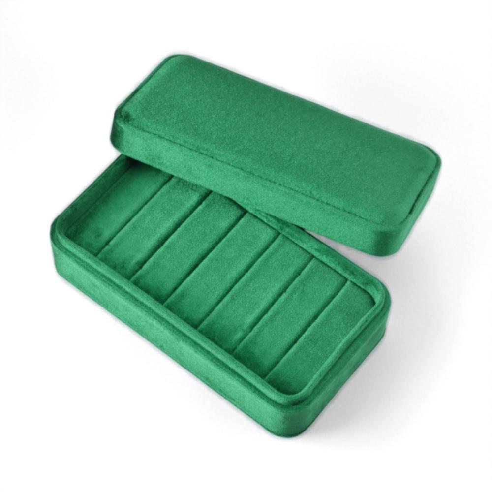 Rectangle Velvet Jewelry Box With Lid Premium Earrings Ring Storage Box Portable Jewelry Display Gift Case Custom Logo
