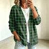 Women's Casual Button Front Plaid Print Jacket for Everyday Wear
