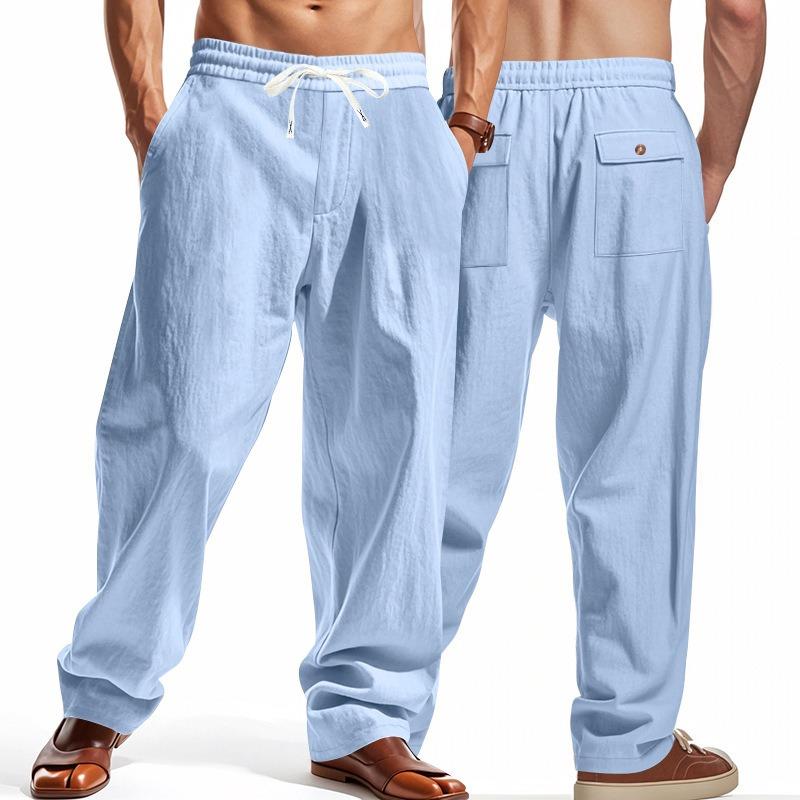 Mens Loose Wide Leg Breathable Casual Long Pants For All Seasons