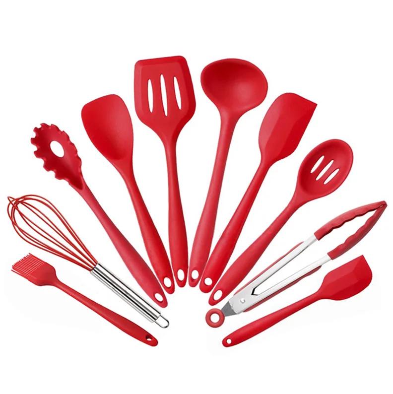 10pcs Silicone Kitchenware Cooking Utensils Set Heat Resistant Kitchen Non-Stick Cooking Utensils Baking Tools