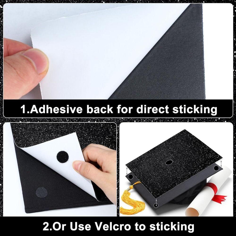 10 Sheets Creative Grad Cap Decorations DIY Glitter Foam Paper  University