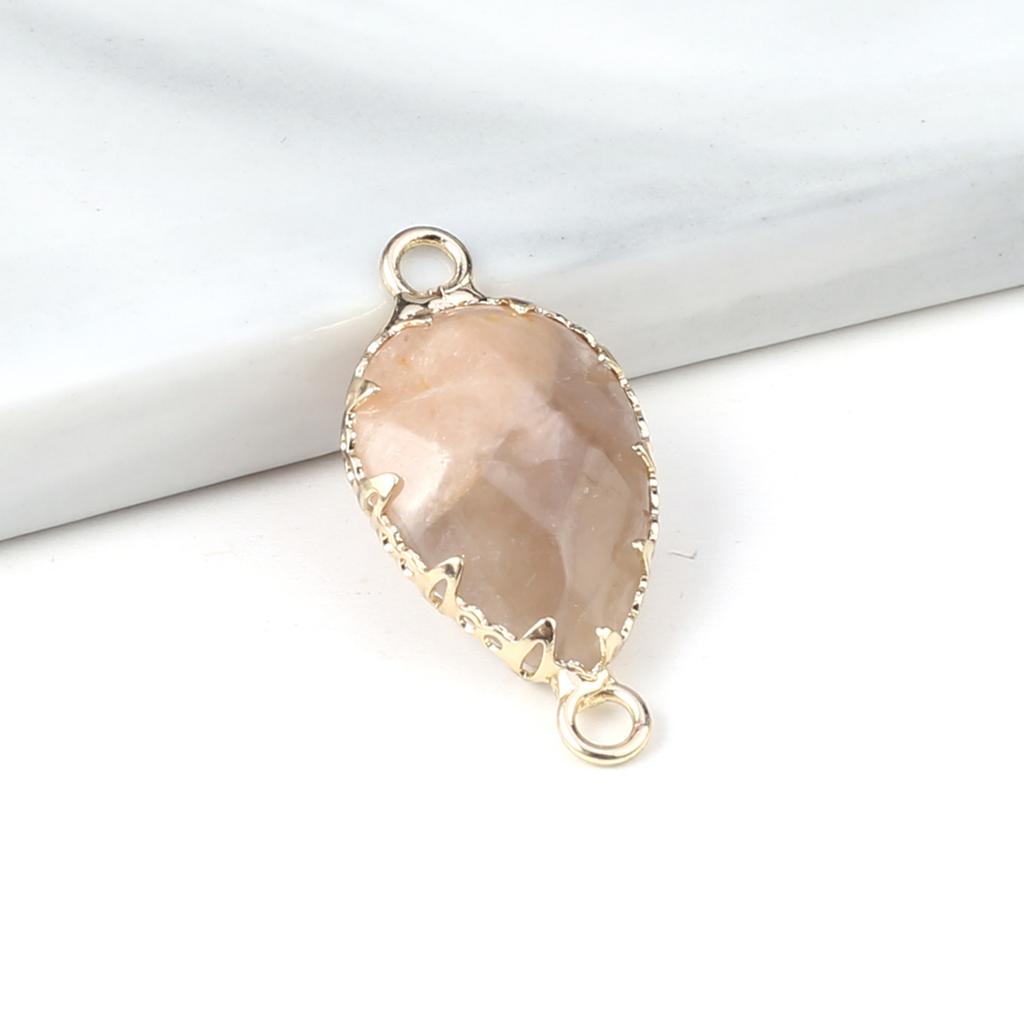 2Pcs Natural Stone Connector Drop-Shaped Faceted Connector Charms For Jewelry Making DIY Necklace Bracelet Accessory