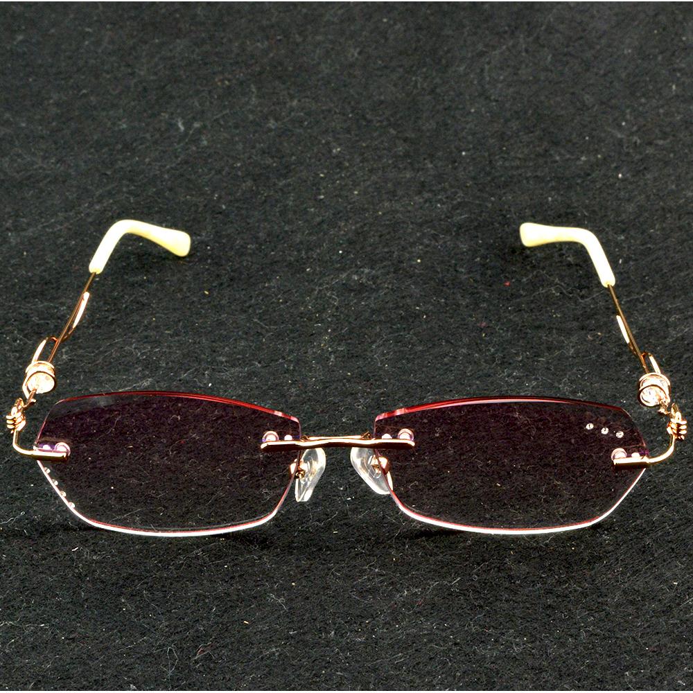 Fashionable Pink Rimless Presbyopia Glasses Sleek Design with Comfort Fit, Ideal for Ladies, +0.75 to +4