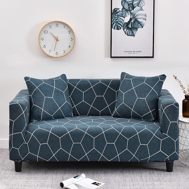 Elastic Triangle Pattern Sofa Cover Stretch Sofa Covers for Living Room Sofa Towel Slip -Resistant Fully -Wrapped Couch Cover