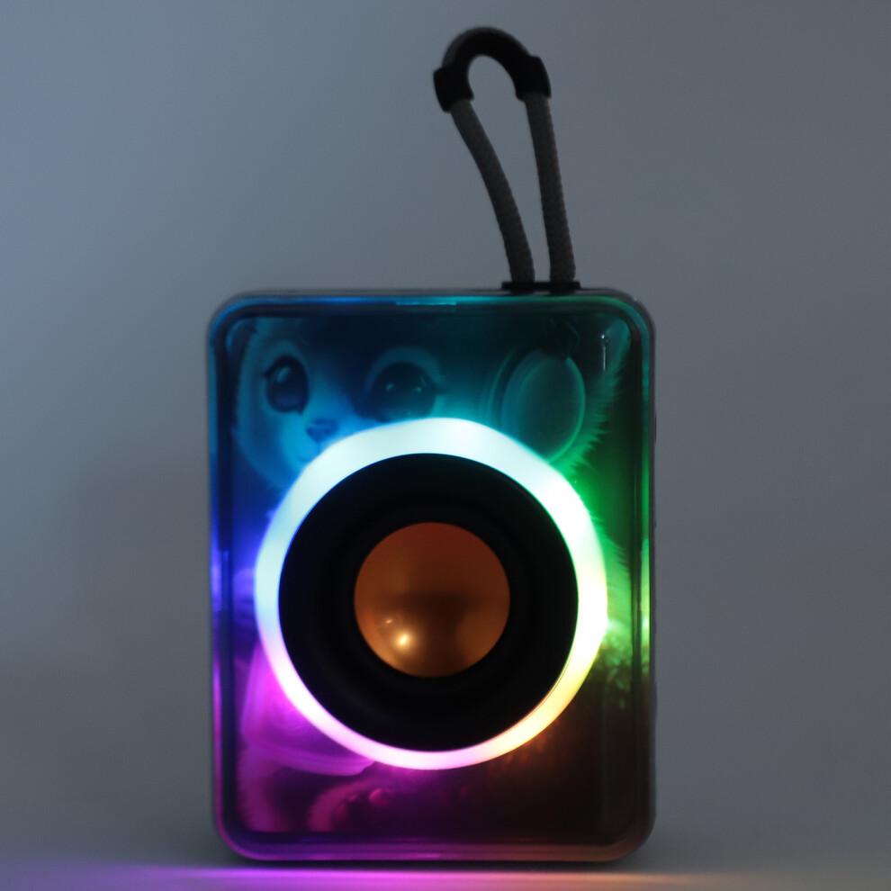 Portable Bluetooth Speaker 5W, RGB Lights, Waterproof, 1200mAh