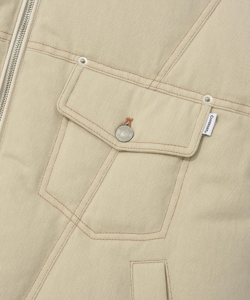COVERNAT Trucker Hoodie Short Puffer Ivory