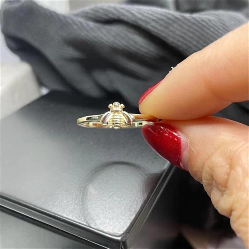 Nuovo Arrivo Arrivo Alla Moda Elegante Colore Oro Ape Tono Argento Gioielli Dolce Carino Forma di Insetto Personalità Anelli Raffinati R001Gioielli di Moda