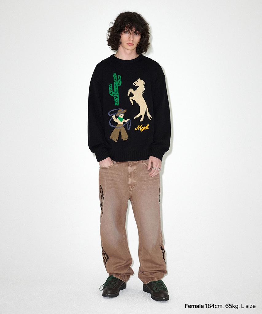 MAHAGRID Mgd Cowboy Knit Sweater Black(Mg2Efmk604A)