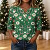 Women's Casual Christmas Print Long Sleeve Top