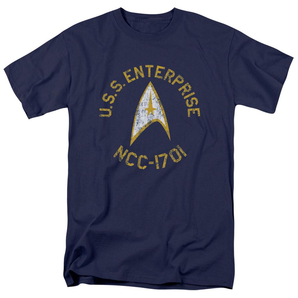 Star Trek Collegiate T Shirt Licensed Sci-Fi TV Classic Adult Tee New Navy Blue S