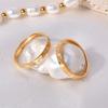 Gold Color Sunflower Thin Stainless Steel Women'S Rings Promise Finger Female Rings Wedding Party Jewelry Gifts 2024 New Trend
