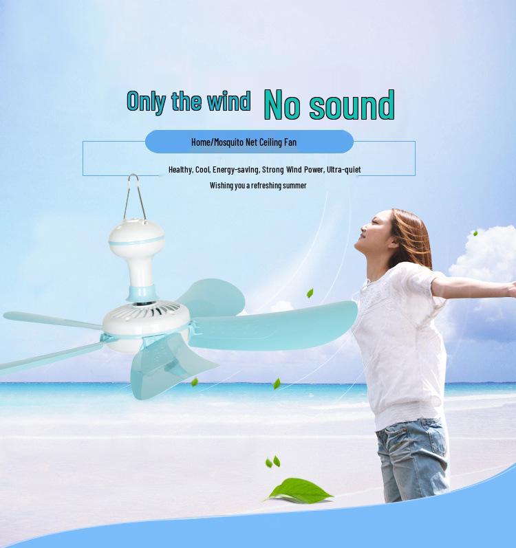 Compact Silent Ceiling Fan for Dorms and Bedrooms