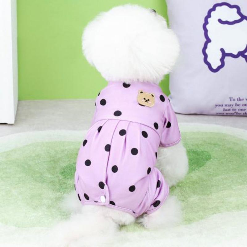 Pet Supplies Bear Polka Dot Belly Protection Home Clothes Dog Clothes Spring and Summer Thin Clothing