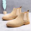 Suede Leather Chelsea Boots Men Casual Shoes Matte Finish British Style Elegant Autumn Short Boot Trendy 48 Size Adult Footwear