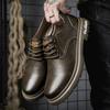 Men's Autumn And Winter Casual Shoe Lace-Up Thick-Soled Walking Shoe Anti-Slip  Breathable And Comfortable Business Formal Shoes