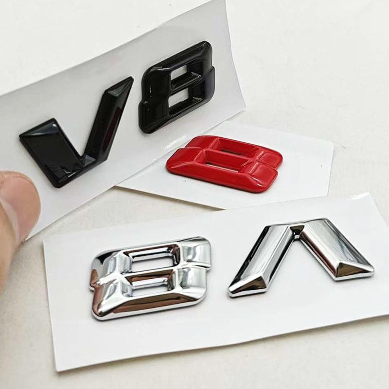 3D ABS Chrome Letters Car Fender Badge Sticker V8 Emblem Logo For Mercedes QPKDK5 Maybach S600 W222 S500 W140 CL600 M275 CLS63