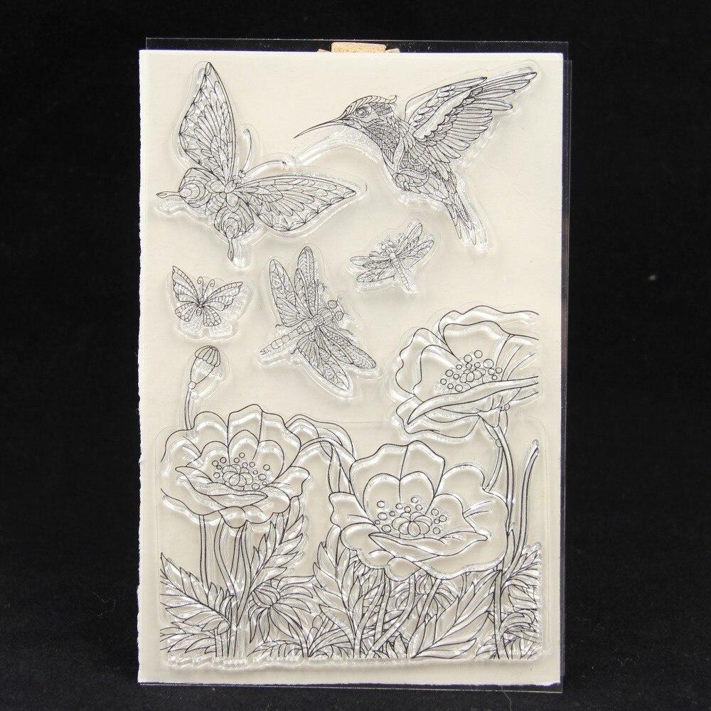 

Birds Transparent Clear Silicone Stamp/Seal For DIY Scrapbooking/photo Album Decorative Card Making белый