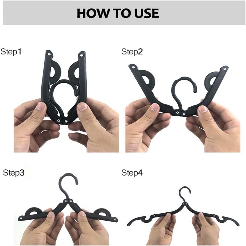 Set of 6/12/18 Travel clothes hangers Portable Lightweight Folding Clothes Non-Slip Folding Hangers Drying Rack Travel Access