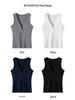 K3019 Threaded Button V-Neck Camisole - Women's Slim-Fit Cotton Top, Spring/Summer Style