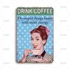 Vintage Coffee Metal Tin Sign Drink Coffee Art Poster Retro Metal Signs for Man Cave Farm Bar Garden Home Wall Decor Plaque