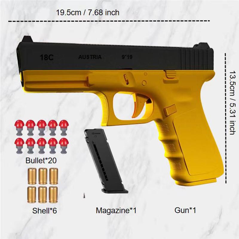 Black Glock Automatic Shell Ejection Soft Bullet Toy Gun G18 Airsoft Pistol Armas Children CS Shooting Weapons Gun Toy for Boys