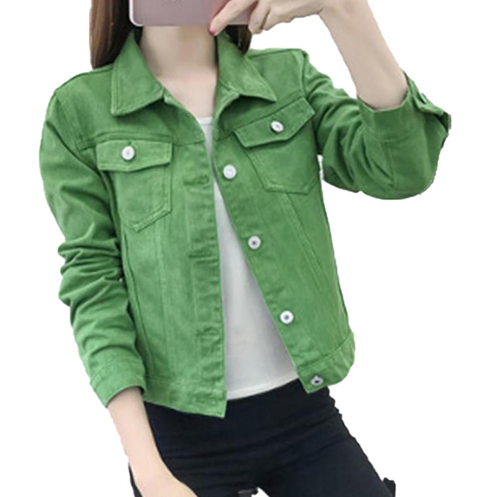 Long Sleeve Winter Cropped Denim Coat 