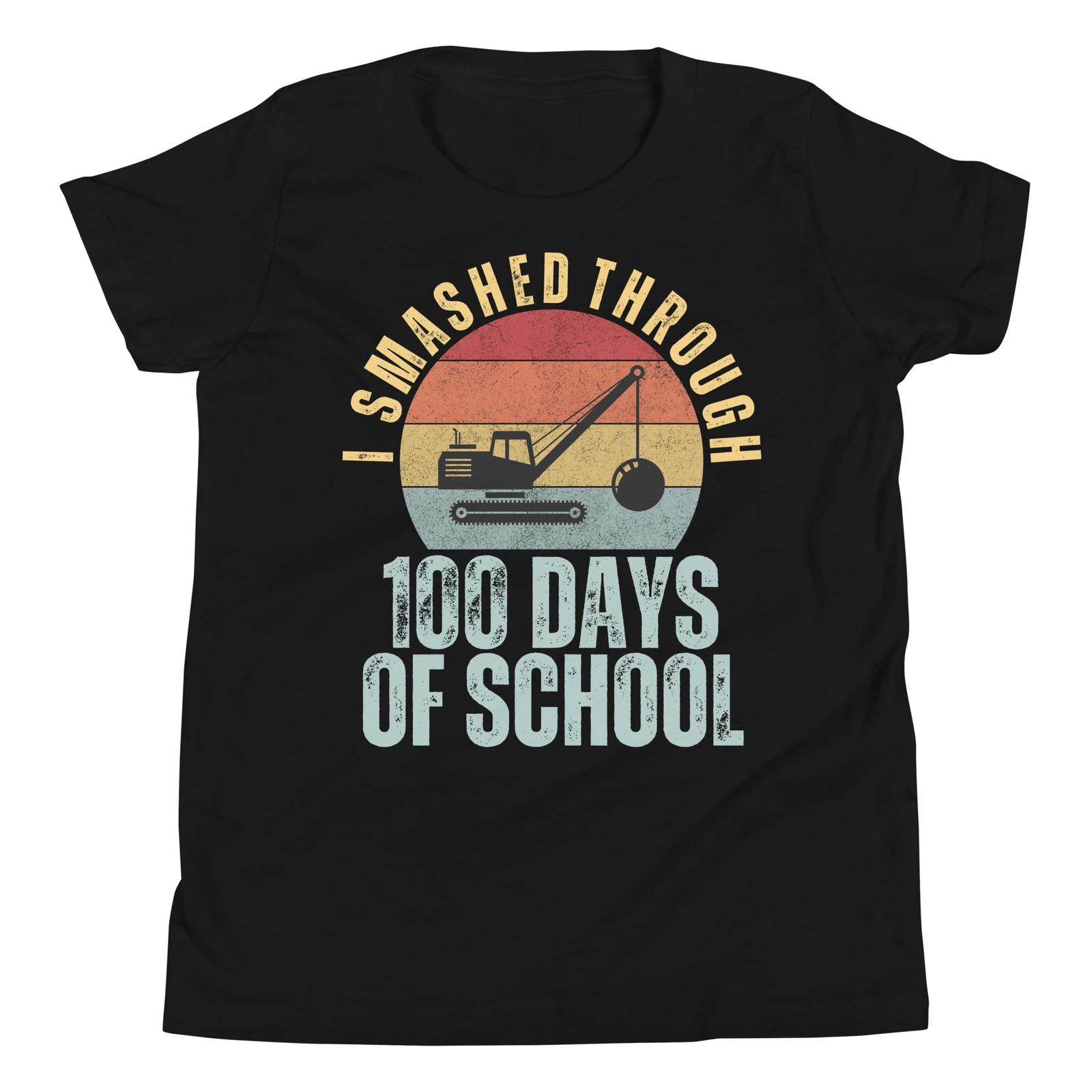 I Smashed Through 100 Days of School 100th Day of School Costume Youth T-Shirt 140