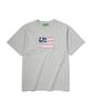 Maineimijeupiteo Usa Flag Applique T-Shirt - Gray