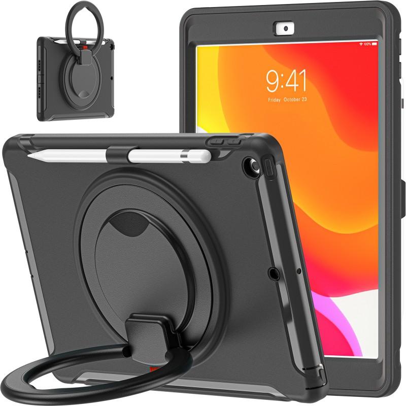 IPad 10.2 Case With Pencil Slot 360 Rotating Handheld Stand Shockproof TPUPC Cover 2019/2020 Models
