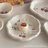 High Value Underglaze Color Vegetable Plate Plate Creative Cute Tableware Ceramic Plate Vegetable Plate Household Dessert Breakfast Plate