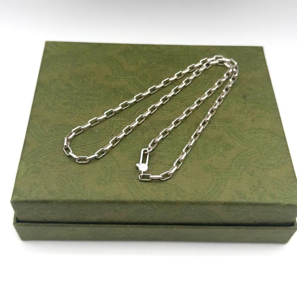 Used GUCCI Oval Chain Only 50cm Necklace (7-49a-17)