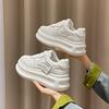 Small Thick-soled Soft Leather Board Shoes for Women's 2025 Spring New Height-increasing Casual Versatile Muffin-soled White Shoes 2388