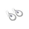 Teardrop Labradorite Earrings: Sterling Silver Floral Design