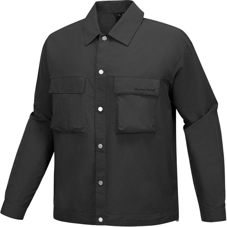 Skechers Comfortable Polo Neck Casual Long Sleeve Shirt Unisex shirts Charcoal-Grey P125U024-053B S