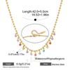 Colored Zircon Zircon Pendant Necklace Multilayer Stainless Steel Necklace  For Women