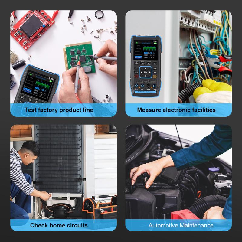 Professional Handheld Oscilloscope Multimeter 3-in-1 2 Channels 2C23/2C53T with DDS Generator 250MS/s Sampling Rate 19999 Counts