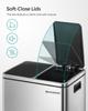 SONGMICS Kitchen Bin,2 x 4 Gallon (2 x 15 L) Double Pedal Bin for Recycling and Waste, 15 Liners Included, Inner Buckets, Soft Close for Small Spaces