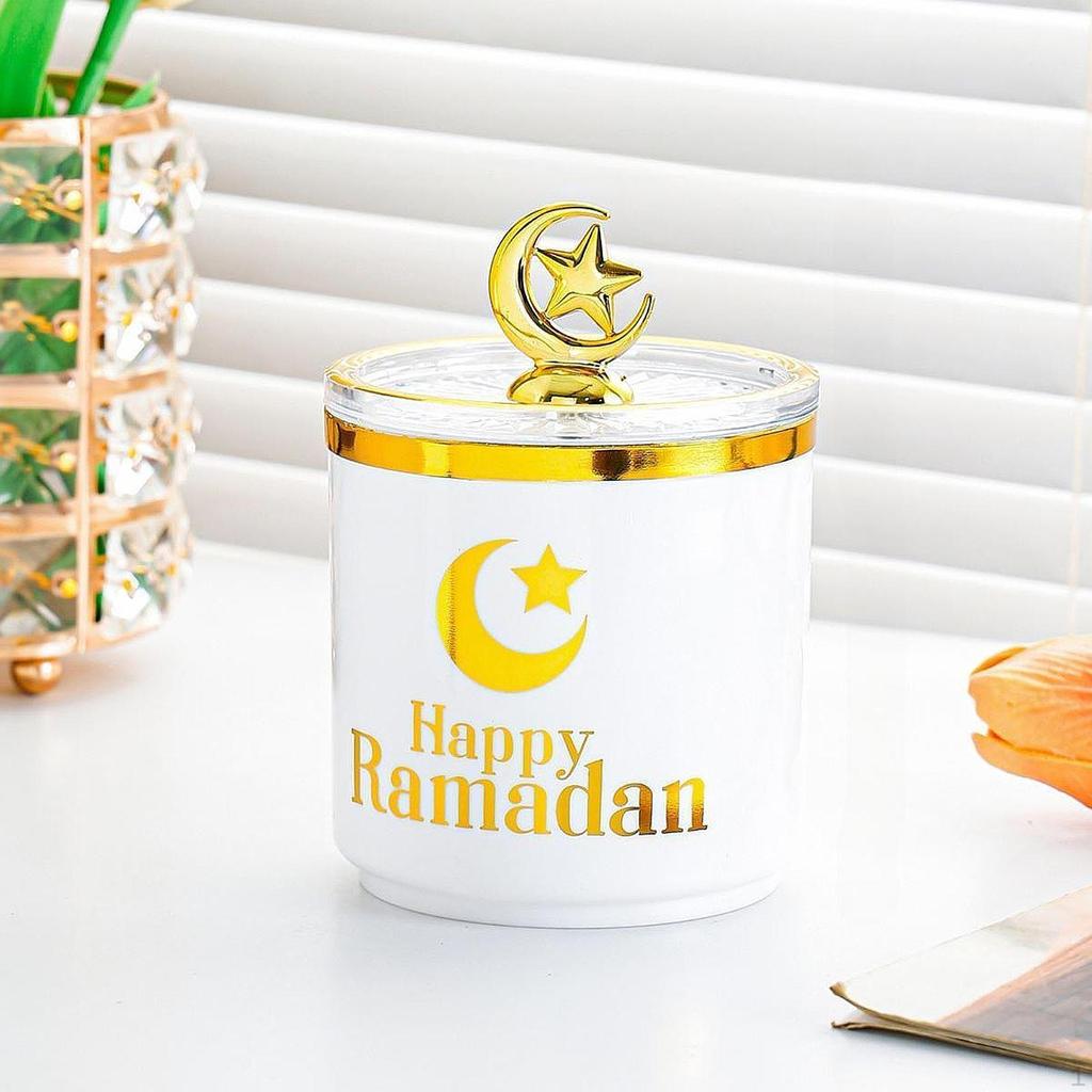 Eid Mubarak Candy Jar Food Organizer with Lid Multi-Purpose Storage Box