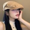 Japanese Reverse Wear Forward Caps for Women Fashion Embroidery Letters Street Berets Hip Hop Cotton Adjustable Newsboy Hats