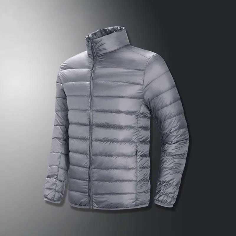 Men's Large Lightweight Casual Cotton Jacket with Short Stand Collar and Hood