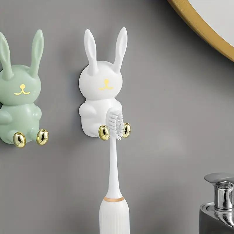Niedlicher Hasen-Zahnbürstenhalter Stanzfrei Zahnbürstenregal Stark Klebender Wandhaken Multifunktionaler Steckerhalter Aufhänger
