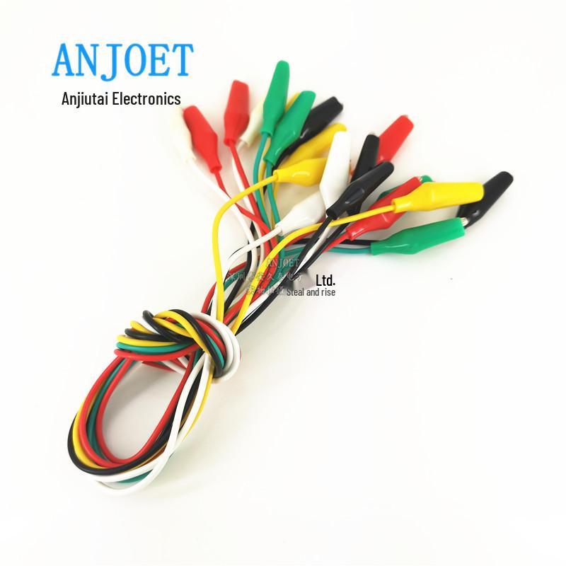 10-Piece Set of Large/Medium/Small Double-Ended Colored Alligator Clip Test Leads