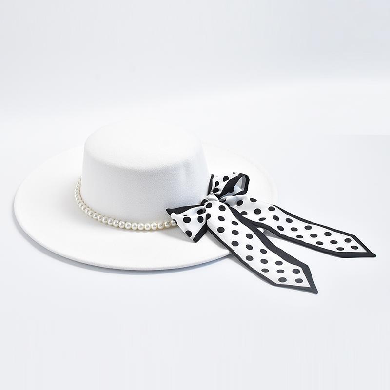 

Fedora Hats for Women French Style 10CM Wide Brim Derby Top Hat Winter Wedding Felt Jazz Hats Sombreros De Mujer 56-58cm белый