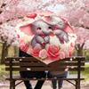 1pc Elephant Love Automatic Open/Close Umbrella Compact Folding Umbrella with 8-Rib Shaft for Women/Men, Elegant Birthday1163S