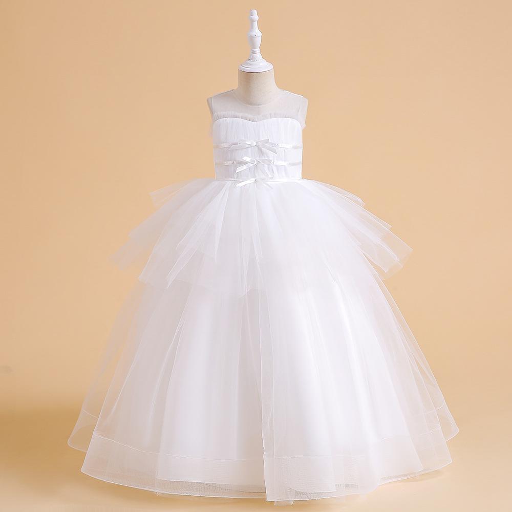 

Girls Princess Flower Girl Long Formal Dress for Weddings and Performances 170cm = 13-14 years белый
