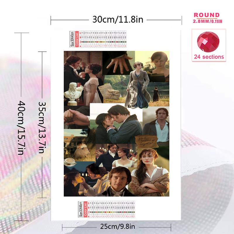 Pride and Prejudice2005 Pattern 3pcs 100% Round Full Drill 5D DIY Diamond Painting Embroidery Cross Stitch Rhinestone Décor