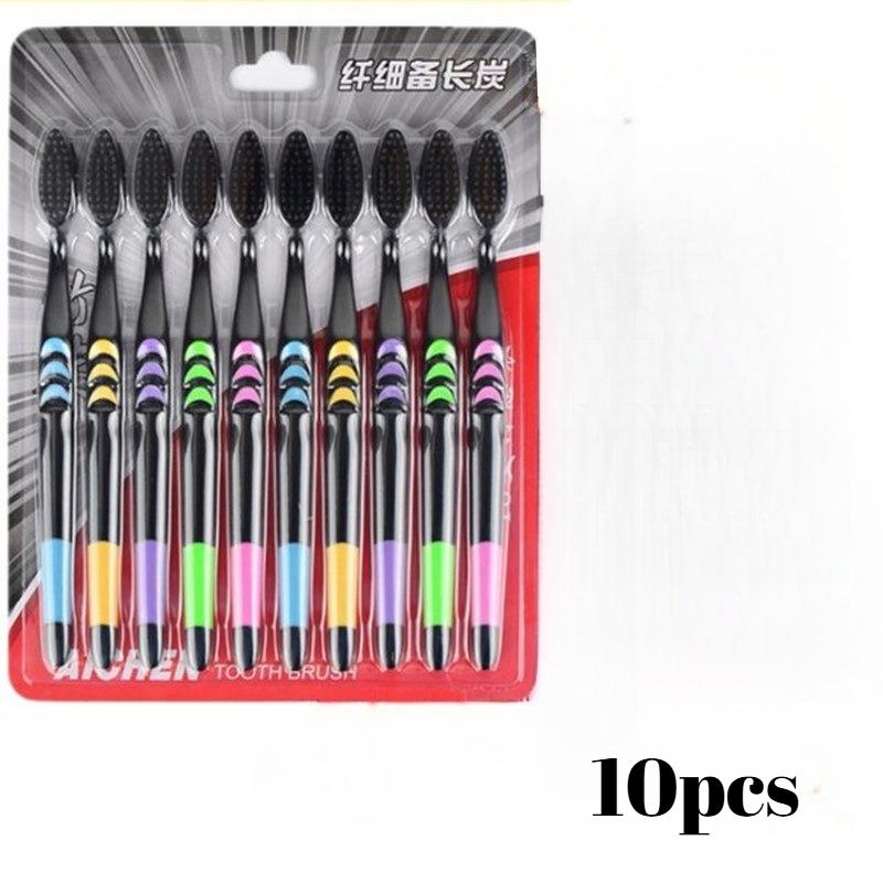 10/20Pcs Family Pack Toothbrush, Bamboo Charcoal Soft Bristles Toothbrush, Travel Carry Random