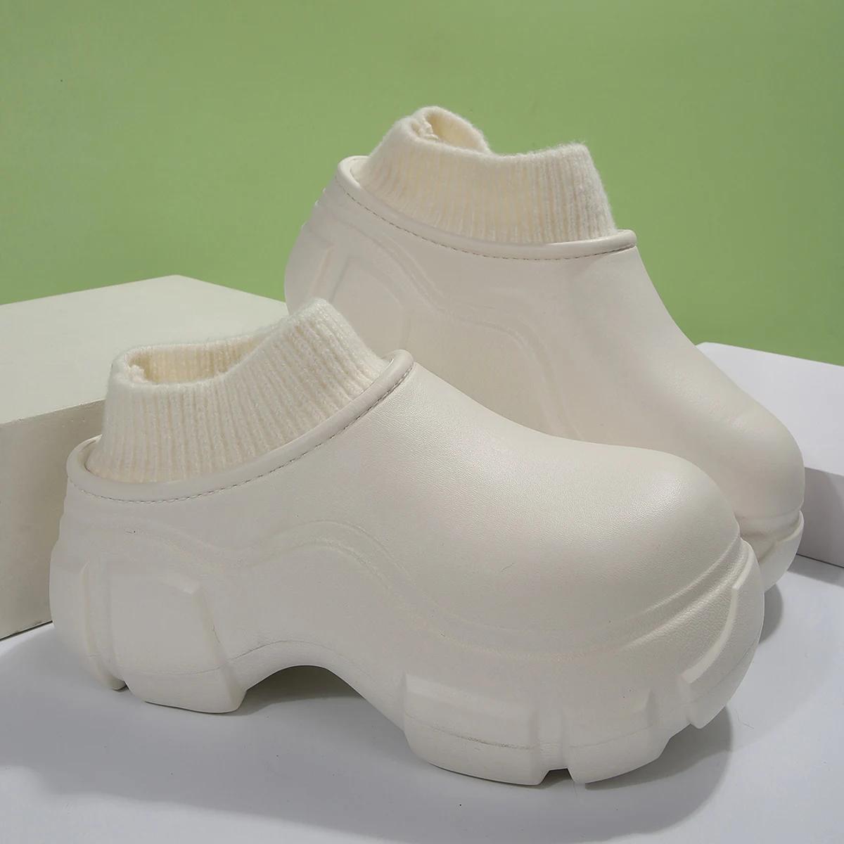 Мода 2024 Зимние Женские Платформенные Тапочки Теплые Мягкие Тапочки Женские Плюшевые — фото 8